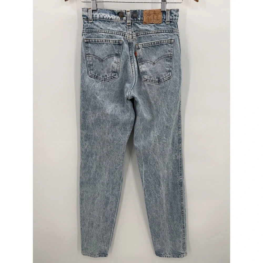 Vintage Levis 552 Orange Tab‎ Acid Wash Jeans USA Made 26x32 80's suspender tabs